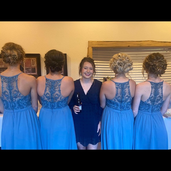 Kennedy Blue “Jasmine - Beaded” Bridesmaids Dress - Slate Blue - Picture 5 of 5